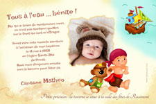 Carte pour inviter bapteme Pirate